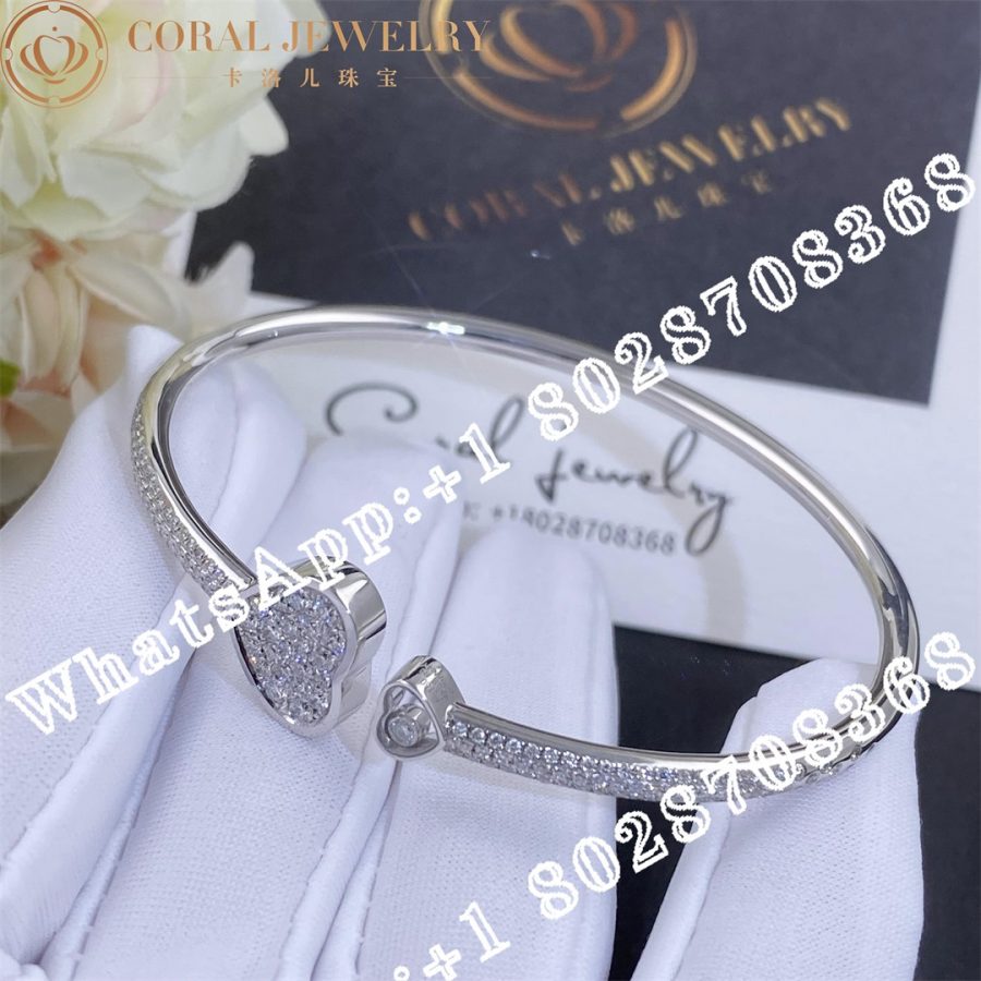 Chopard Happy Hearts 18K White Gold & Diamond Bangle Bracelet 85A480-1900