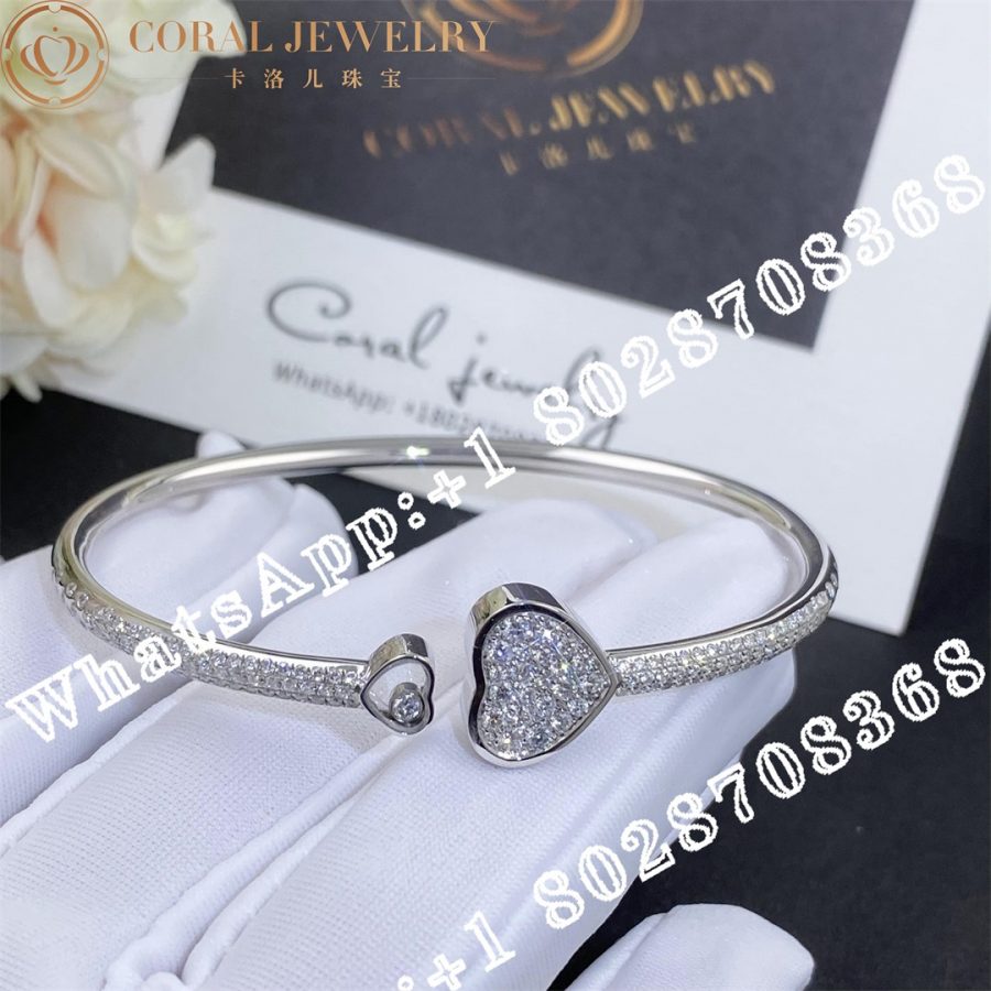 Chopard Happy Hearts 18K White Gold & Diamond Bangle Bracelet 85A480-1900