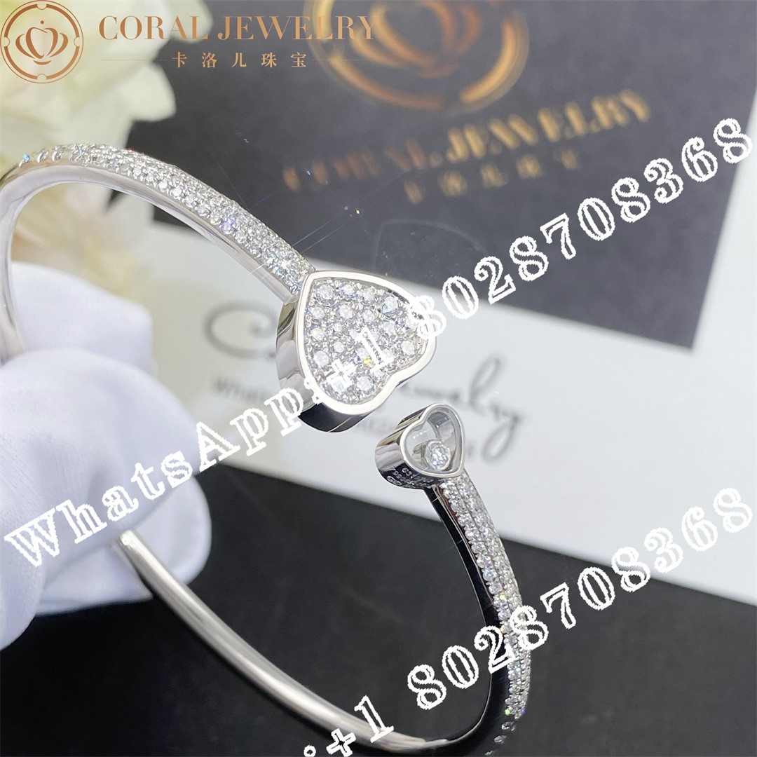 Chopard Happy Hearts 18K White Gold & Diamond Bangle Bracelet 85A480-1900