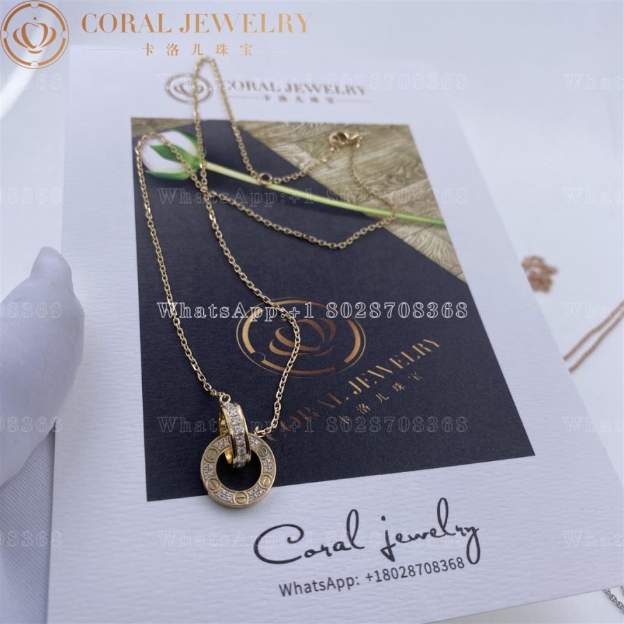 Cartier Love Necklace, Diamond-paved 18K Yellow Gold B7216300