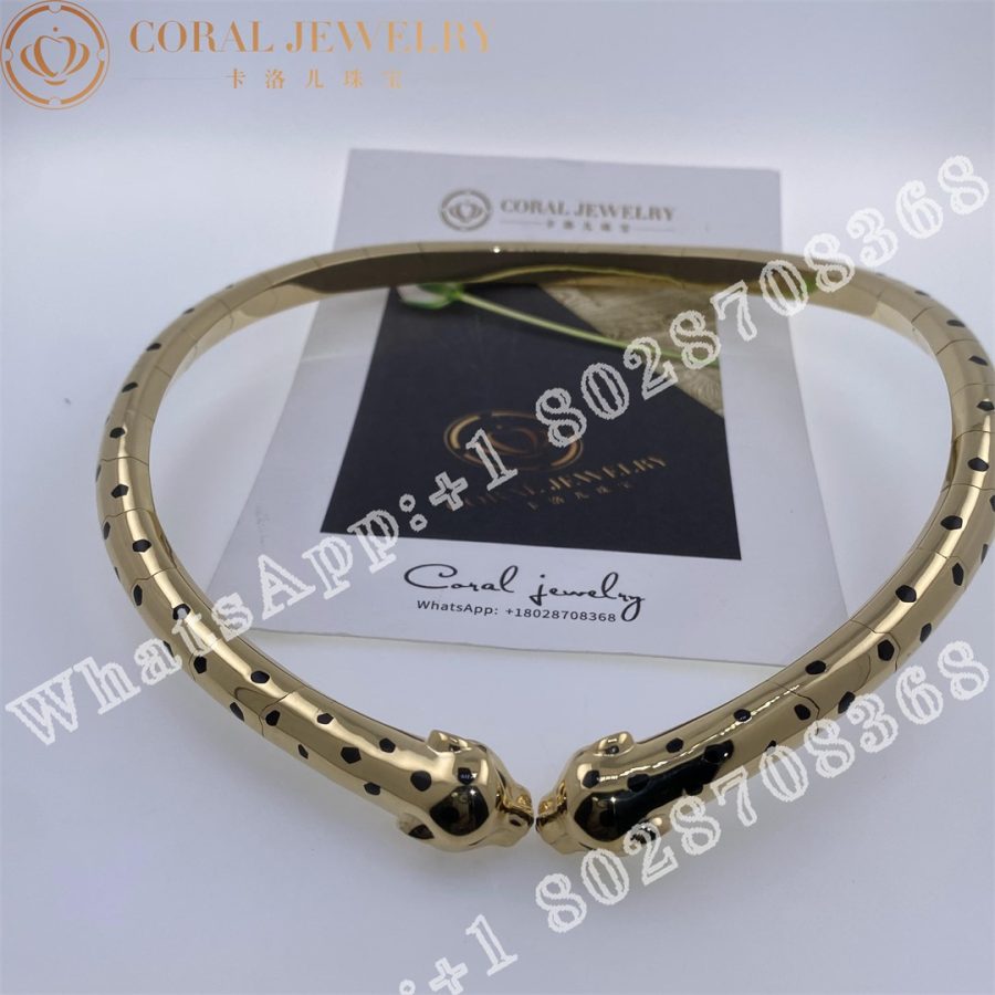 Cartier Panthere De Cartier Necklace Yellow Gold Lacquer Onyx Tsavorite Garnets Ref N7424431 Coral (7)