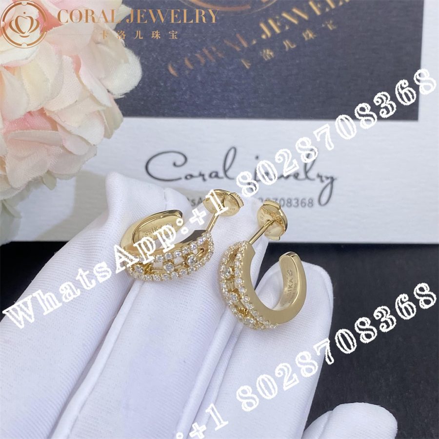 Messika Move Pavé Hoop Yellow Gold Diamond Earrings 04993-YG