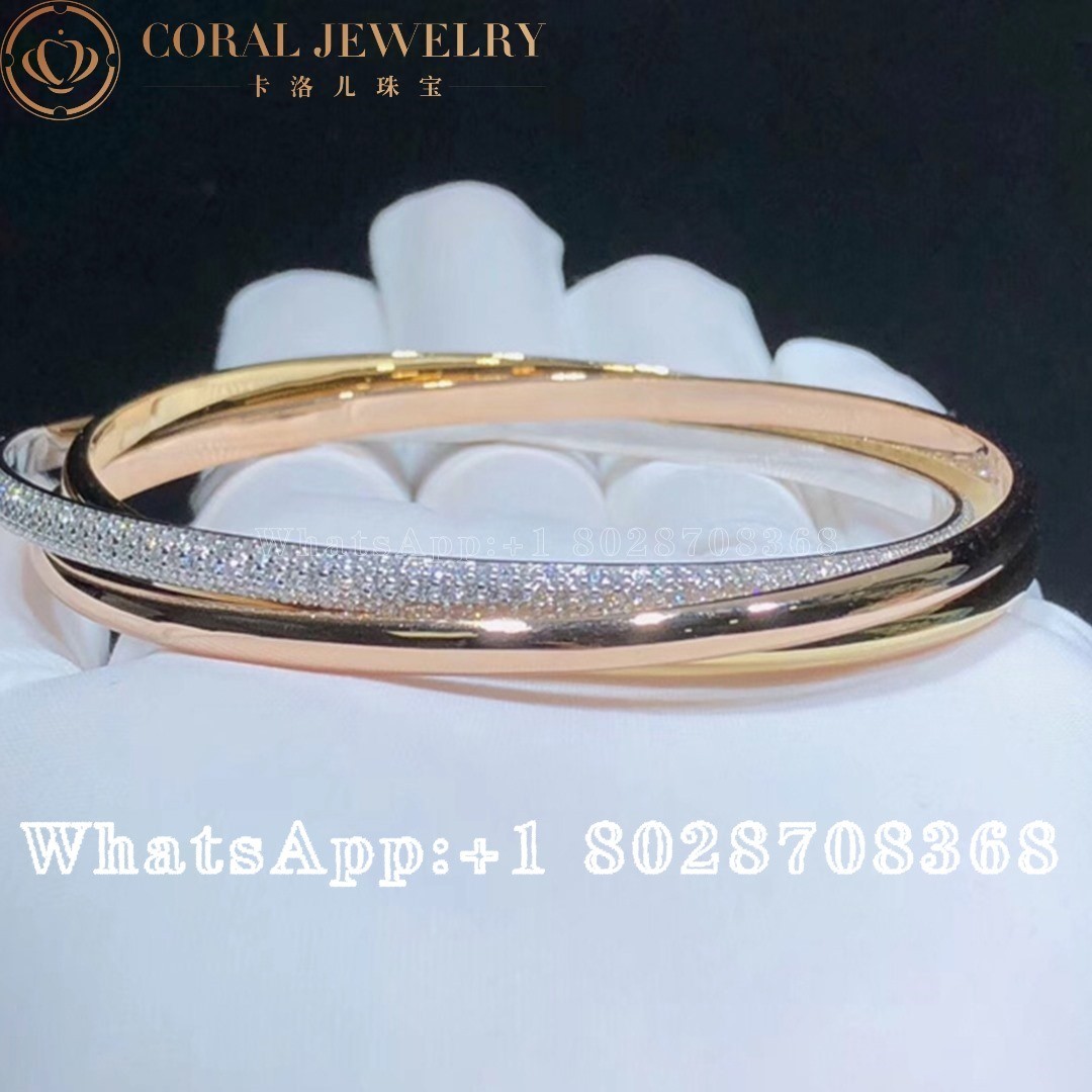 Cartier Trinity Bracelet White gold, yellow gold, rose gold, diamonds Ref. N6711717