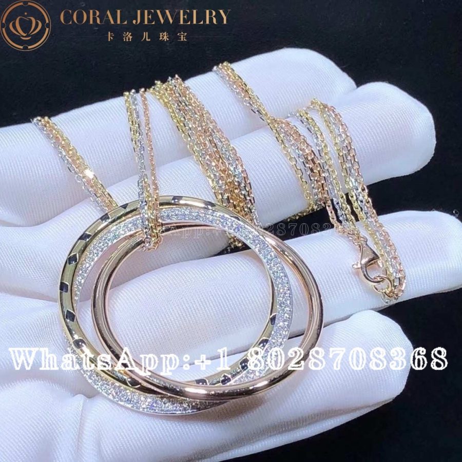 Cartier Trinity Necklace White Gold, Yellow Gold, Rose Gold, Diamonds Ref. N3028300