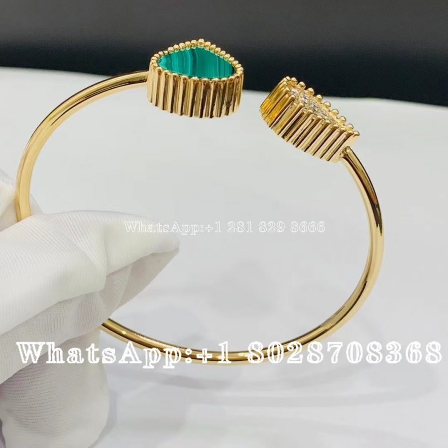 Boucheron serpent bohème bracelet yellow gold with malachite and diamonds