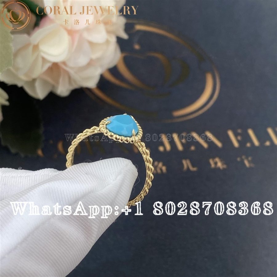 Boucheron Serpent Boheme Couleur Yellow Gold Turquoise Ring JRG02856