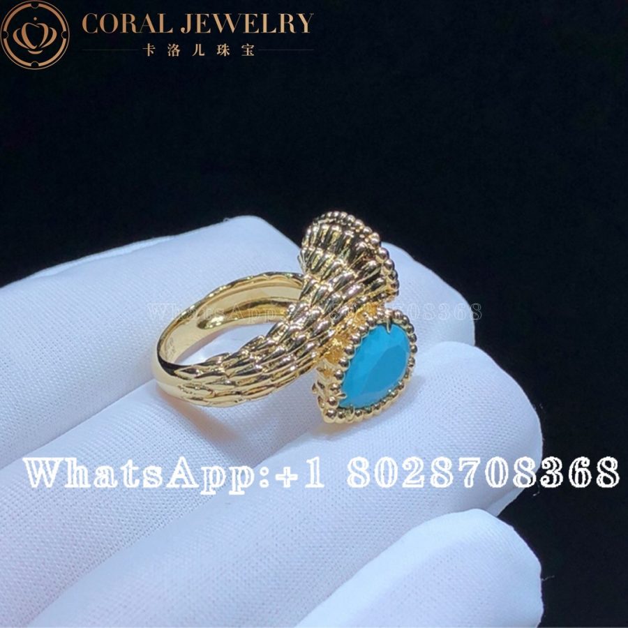 Boucheron Serpent Boheme Couleur Yellow Gold Turquoise Ring JRG02862