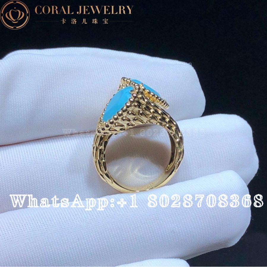 Boucheron Serpent Boheme Couleur Yellow Gold Turquoise Ring JRG02862