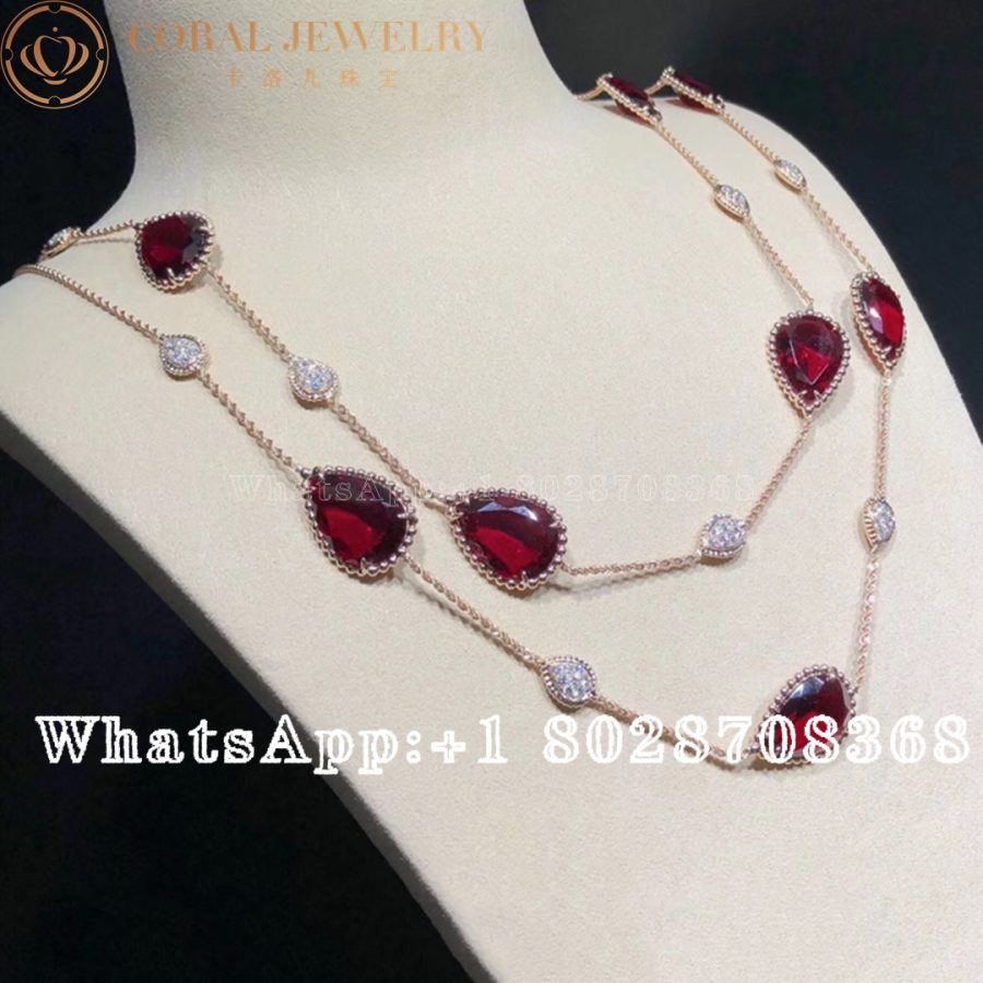 Boucheron Serpent Boheme Long Necklace 16 Motifs Rhodolite Jcl01021 Coral (2)