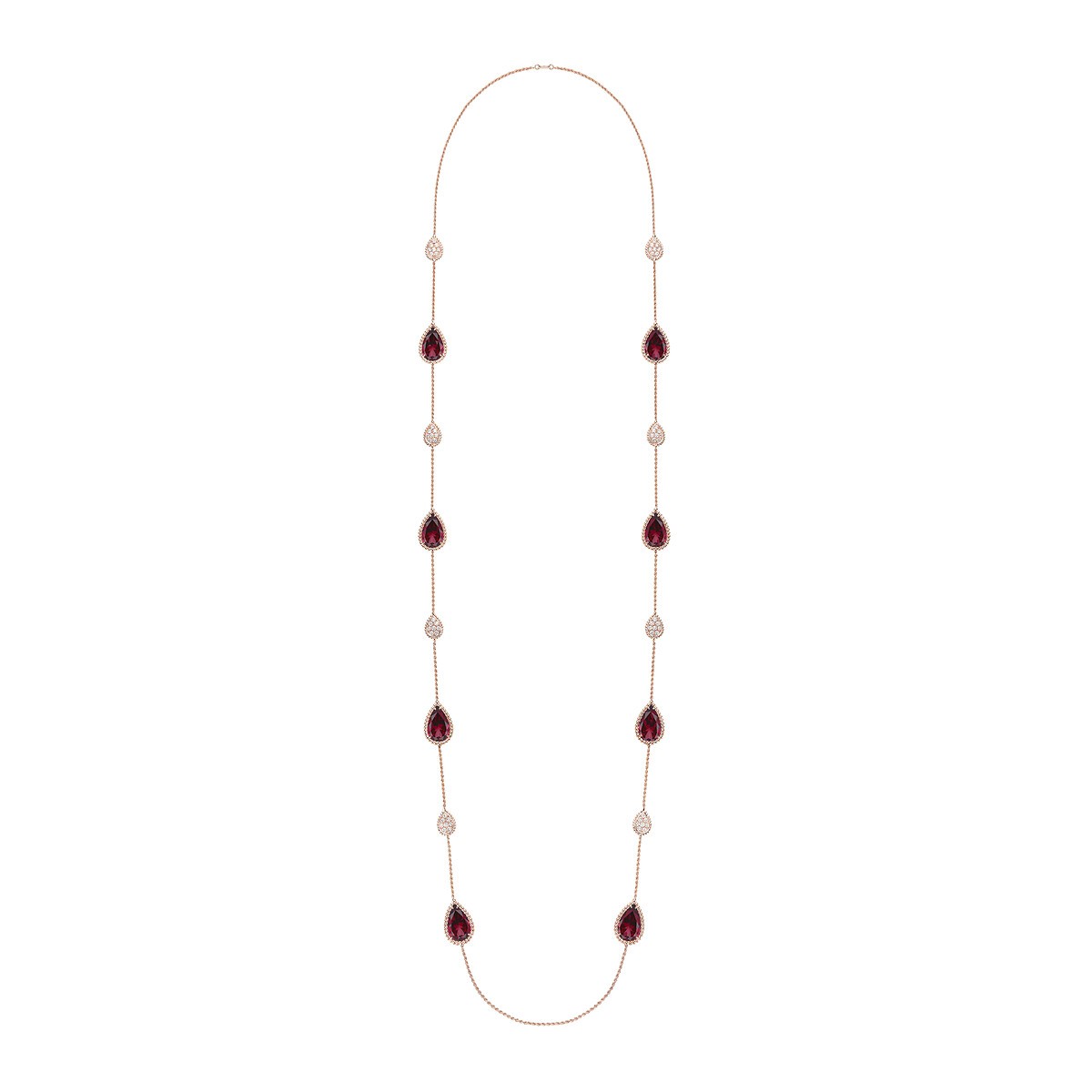 Boucheron Serpent Bohème Long Necklace, 16 motifs rhodolite JCL01021