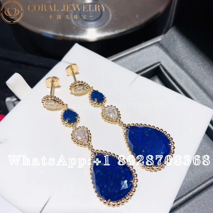 Boucheron Serpent Bohème Earrings Yellow Gold Lapis Lazuli Diamond JCO01278