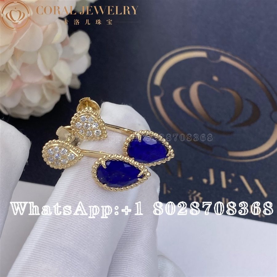 Boucheron Serpent Bohème Earring Yellow Gold Diamond Lapis Lazuli JCO01427