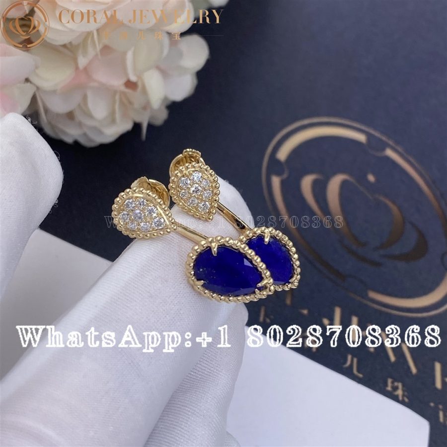 Boucheron Serpent Bohème Earring Yellow Gold Diamond Lapis Lazuli JCO01427