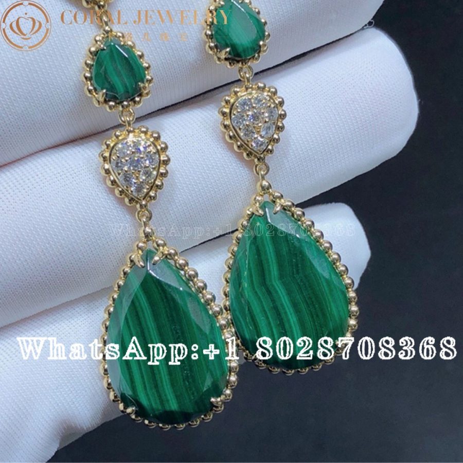 Boucheron Serpent Boheme Earrings Diamond Malachite JCO01280