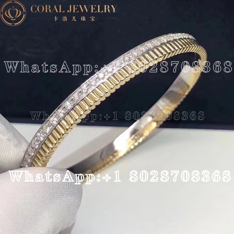 Boucheron Quatre Radiant Edition Yellow and White Gold Diamond Bangle JBT00385