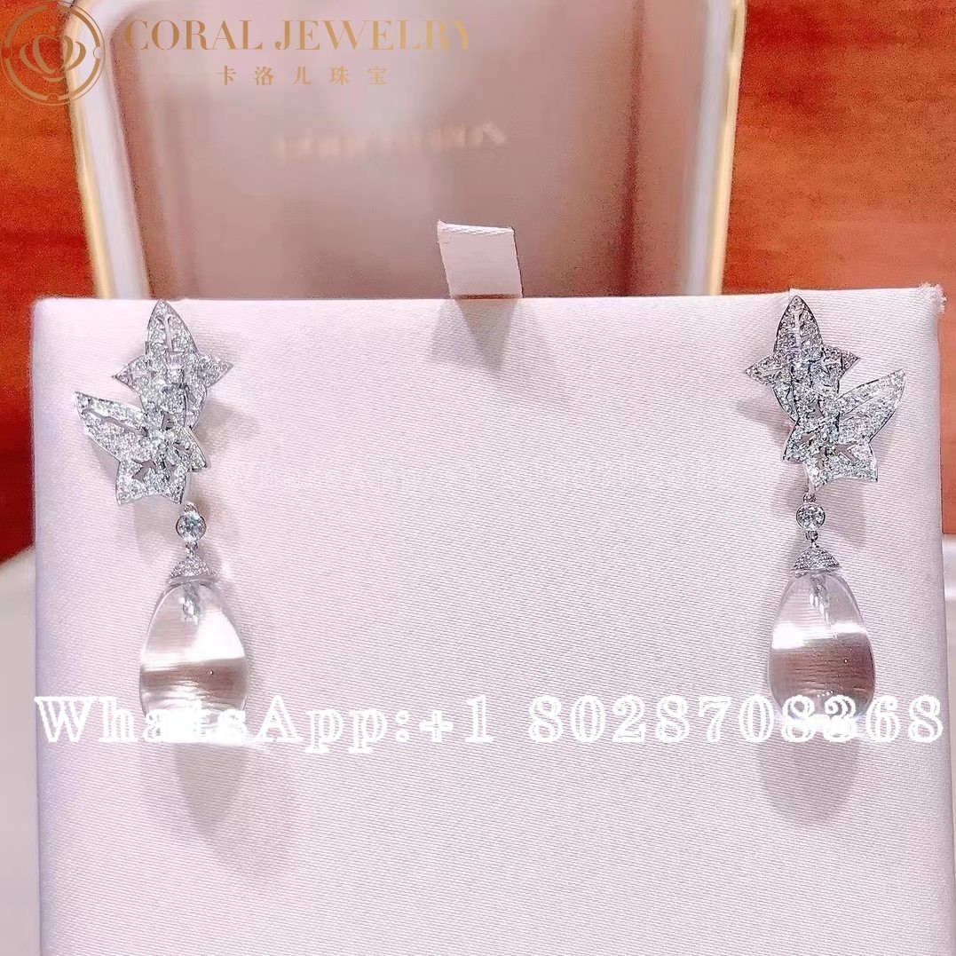 Boucheron Nature Triomphante Lierre de Paris Stud Earrings 18K White Gold