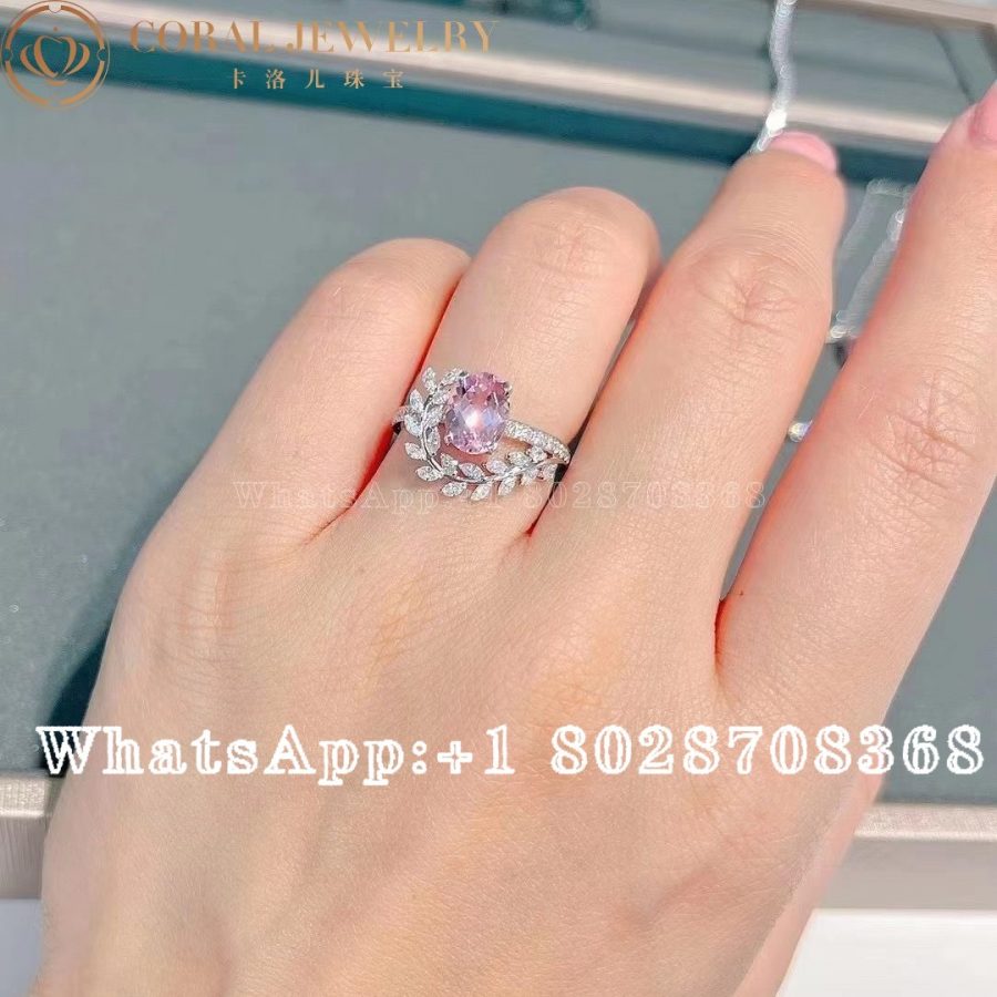 Tiffany Victoria® Vine Ring in Platinum with a Morganite and Diamonds