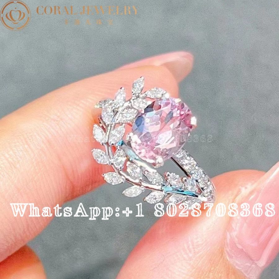 Tiffany Victoria® Vine Ring in Platinum with a Morganite and Diamonds