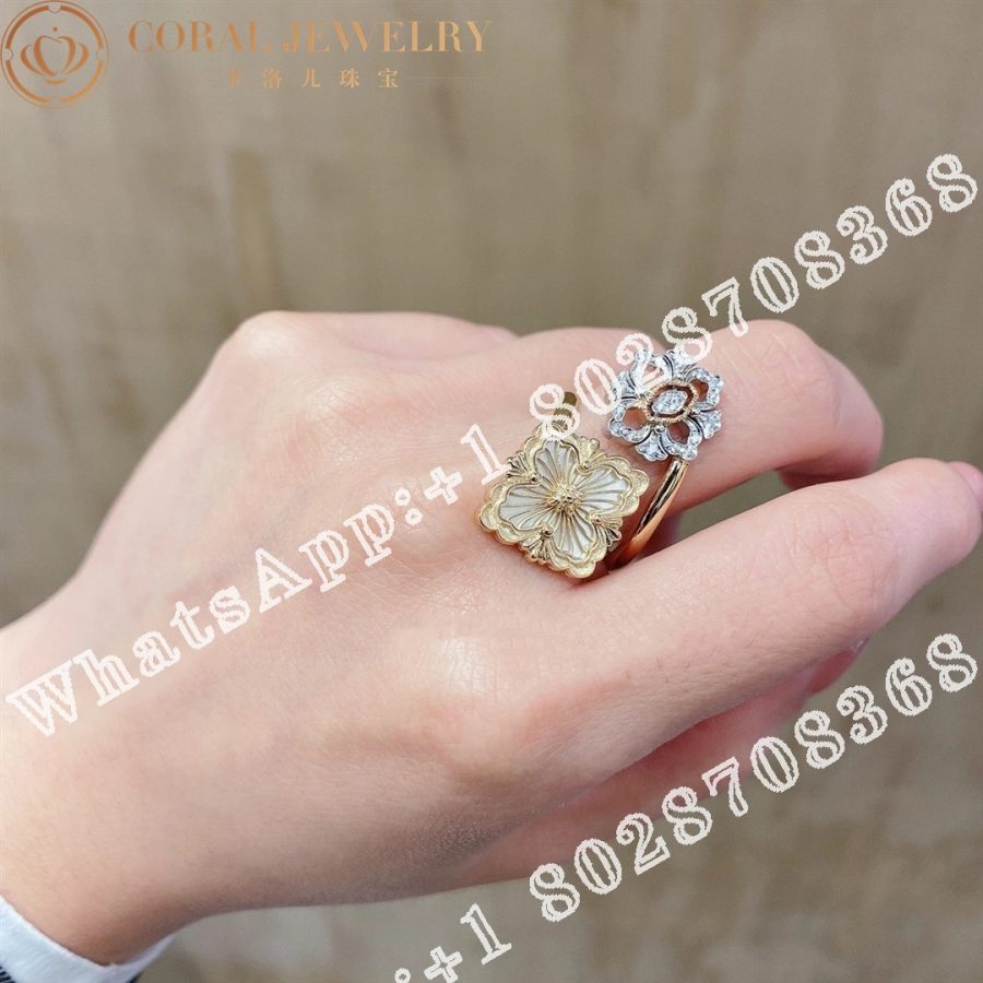 Buccellati Opera Tulle Ring In Yellow And White Gold Set With Mother Of Pearl Jaurin018031 Coral (6)