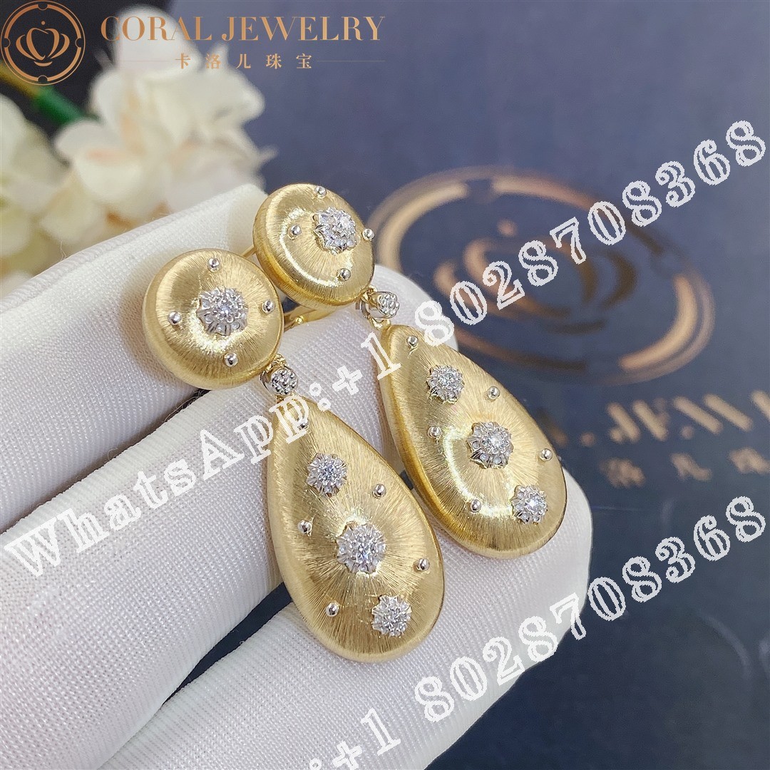 Buccellati Macri Earrings in Yellow and White Gold Set with Diamonds JAUEAR007661