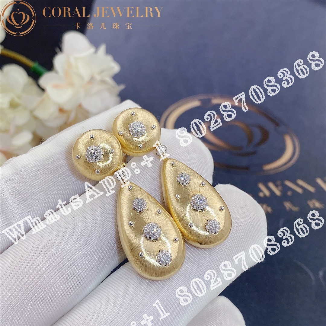 Buccellati Macri Earrings in Yellow and White Gold Set with Diamonds JAUEAR007661