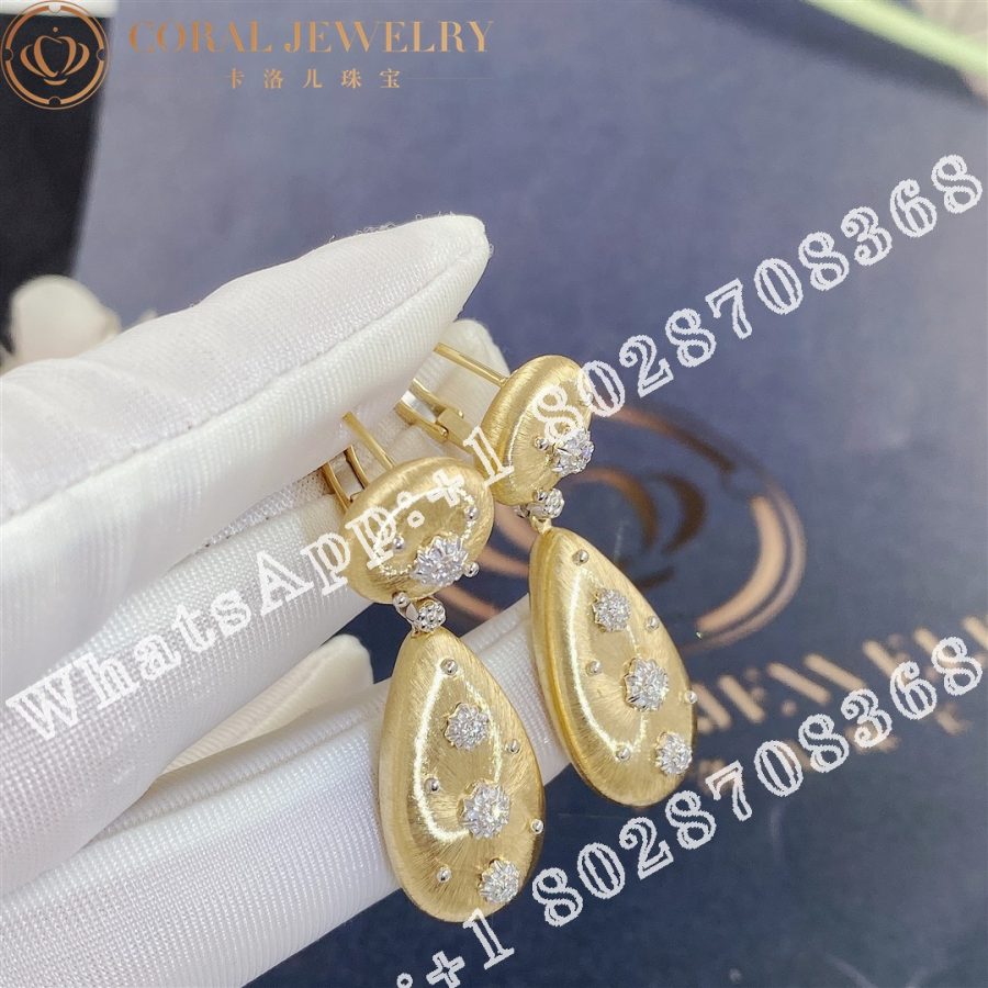 Buccellati Macri Earrings in Yellow and White Gold Set with Diamonds JAUEAR007661