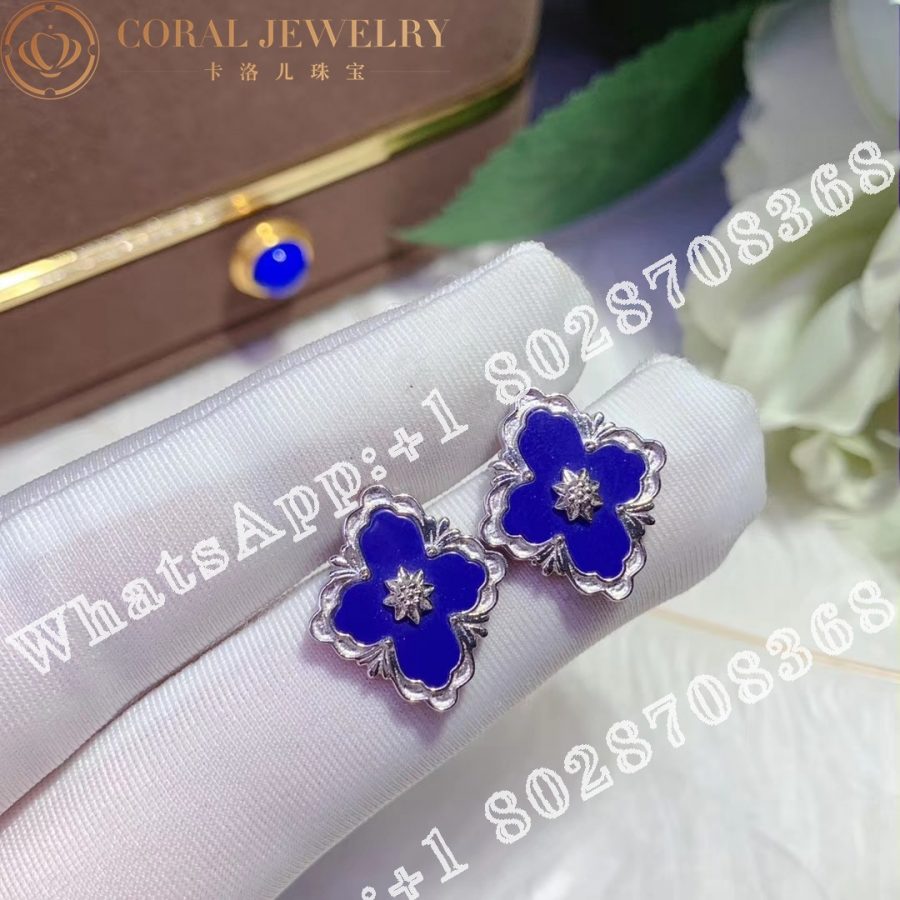 Buccellati Opera Color earrings in White gold set with lapis lazuli