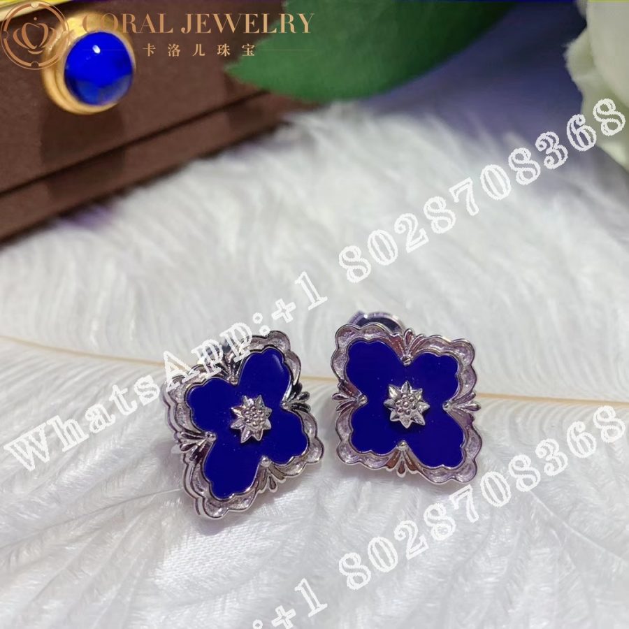 Buccellati Opera Color earrings in White gold set with lapis lazuli