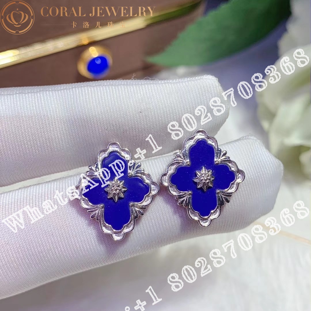 Buccellati Opera Color earrings in White gold set with lapis lazuli