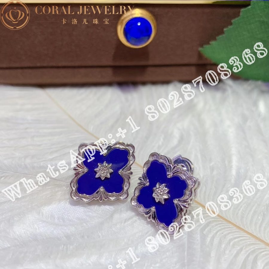 Buccellati Opera Color earrings in White gold set with lapis lazuli