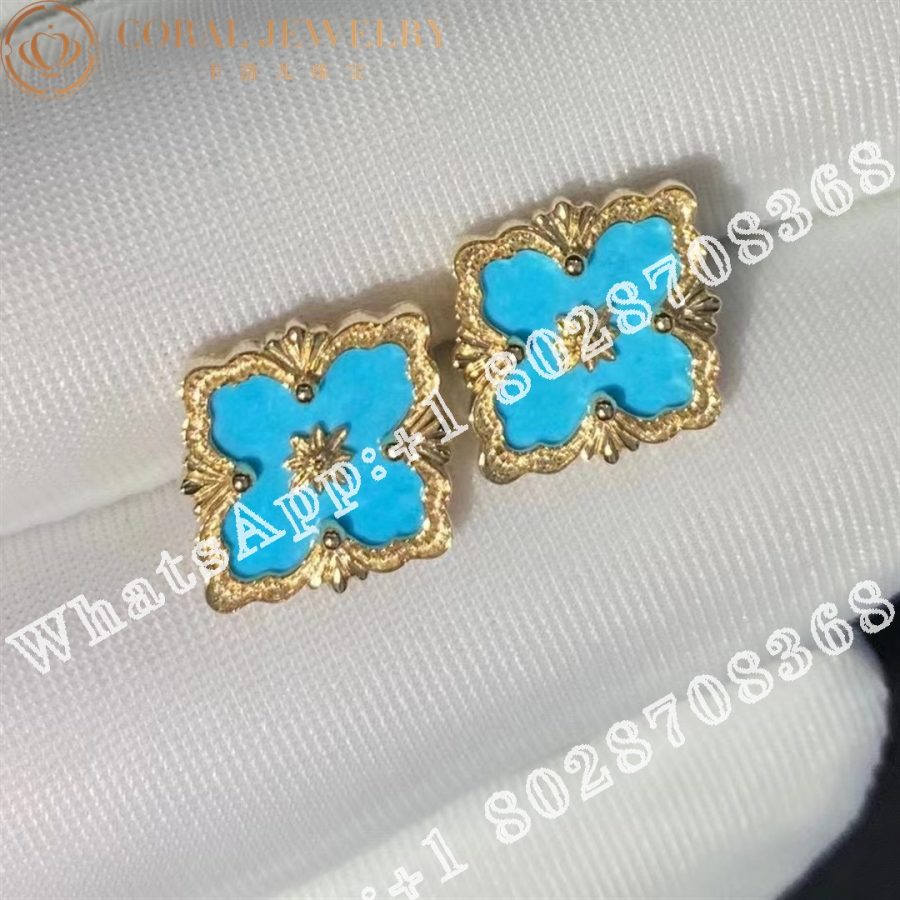 Buccellati Opera Color earrings in Yellow gold set with Turquoise