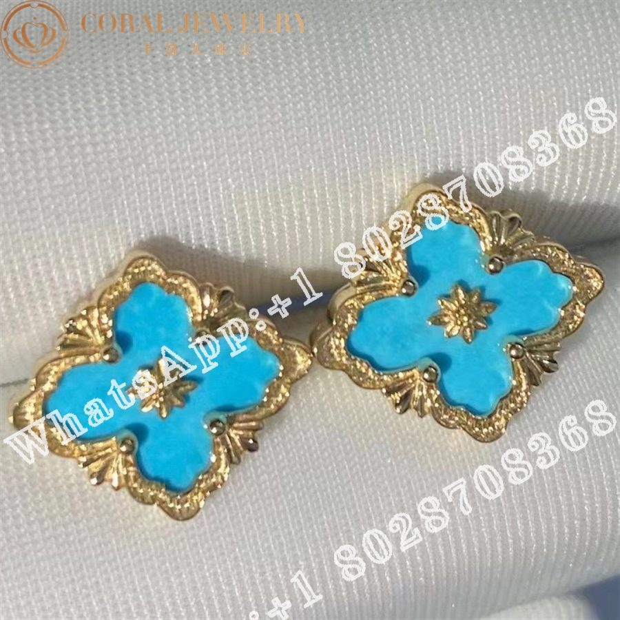 Buccellati Opera Color earrings in Yellow gold set with Turquoise