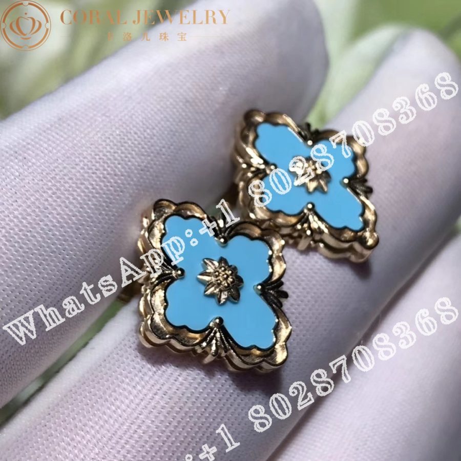 Buccellati Opera Color earrings in Yellow gold set with Turquoise