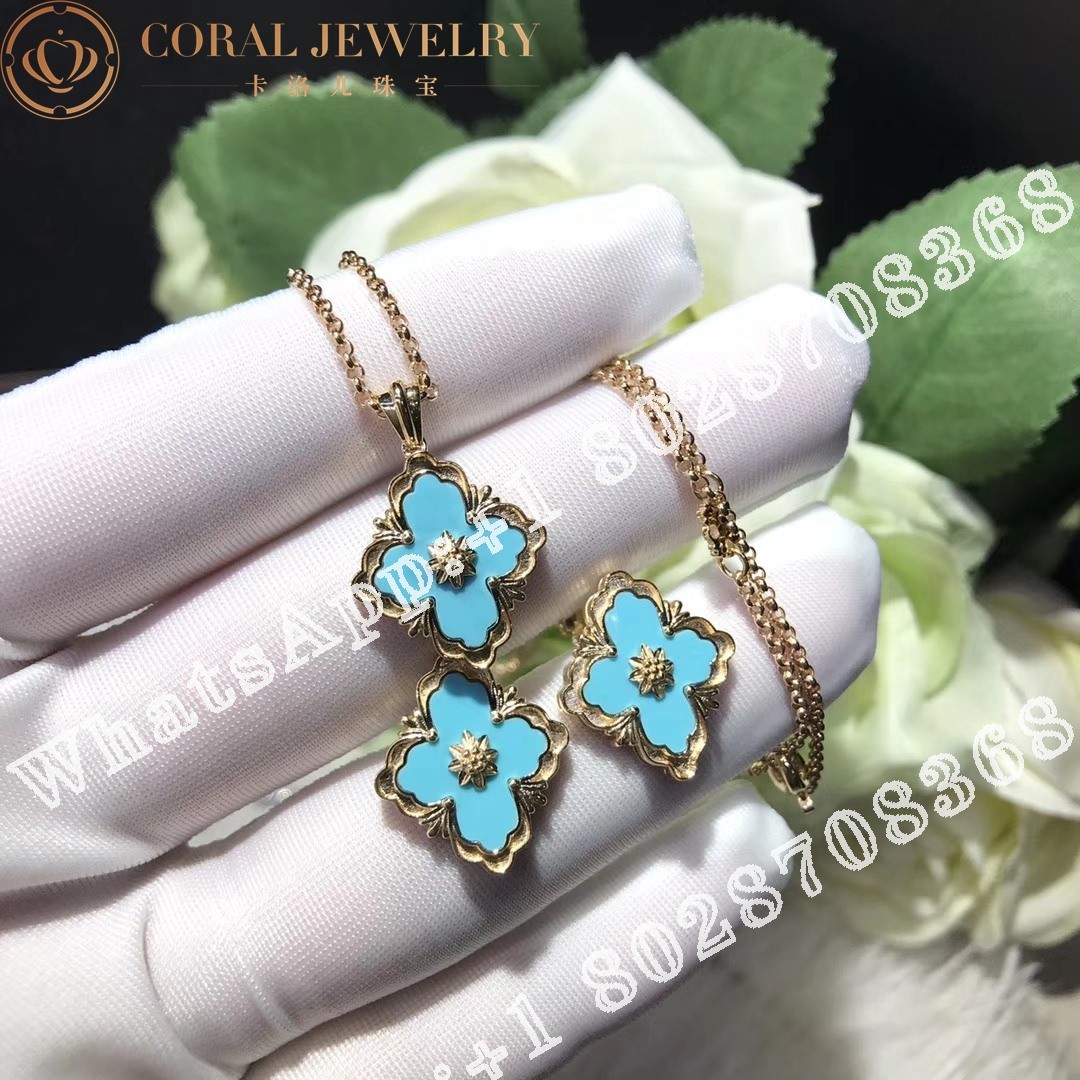 Buccellati Opera Color Pendant in Yellow gold set with Turquoise