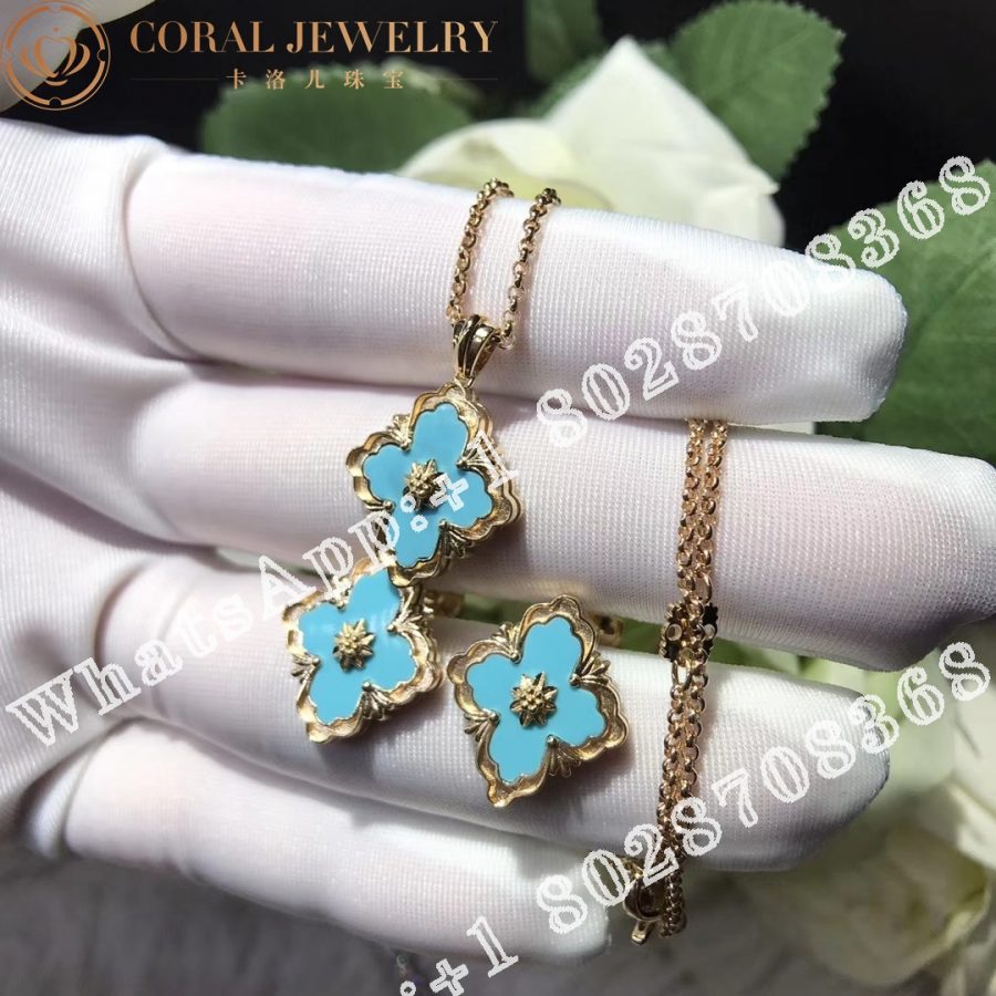 Buccellati Opera Color Pendant in Yellow gold set with Turquoise