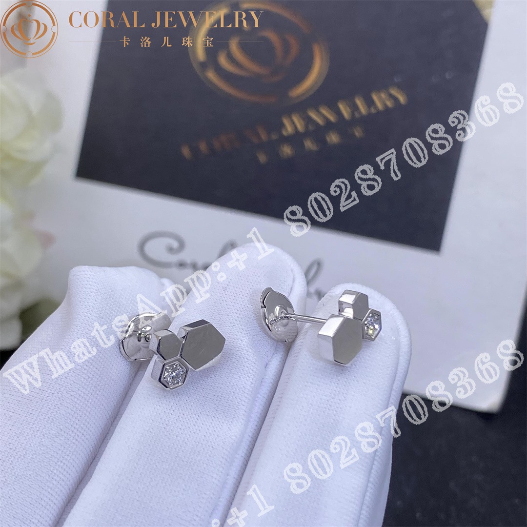 Chaumet Bee My Love Earrings White Gold Diamonds 083984 Coral (1)