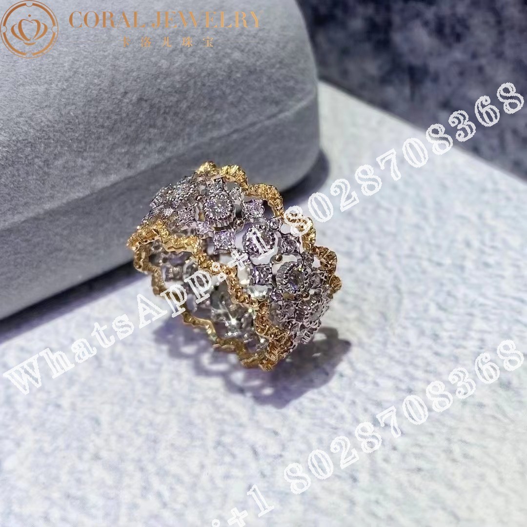 Buccellati Rombi Eternelle Eternelle in White and Yellow Gold Set with Diamonds JAUETE007332