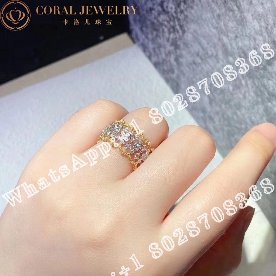 Buccellati Rombi Eternelle Eternelle in White and Yellow Gold Set with Diamonds JAUETE007332