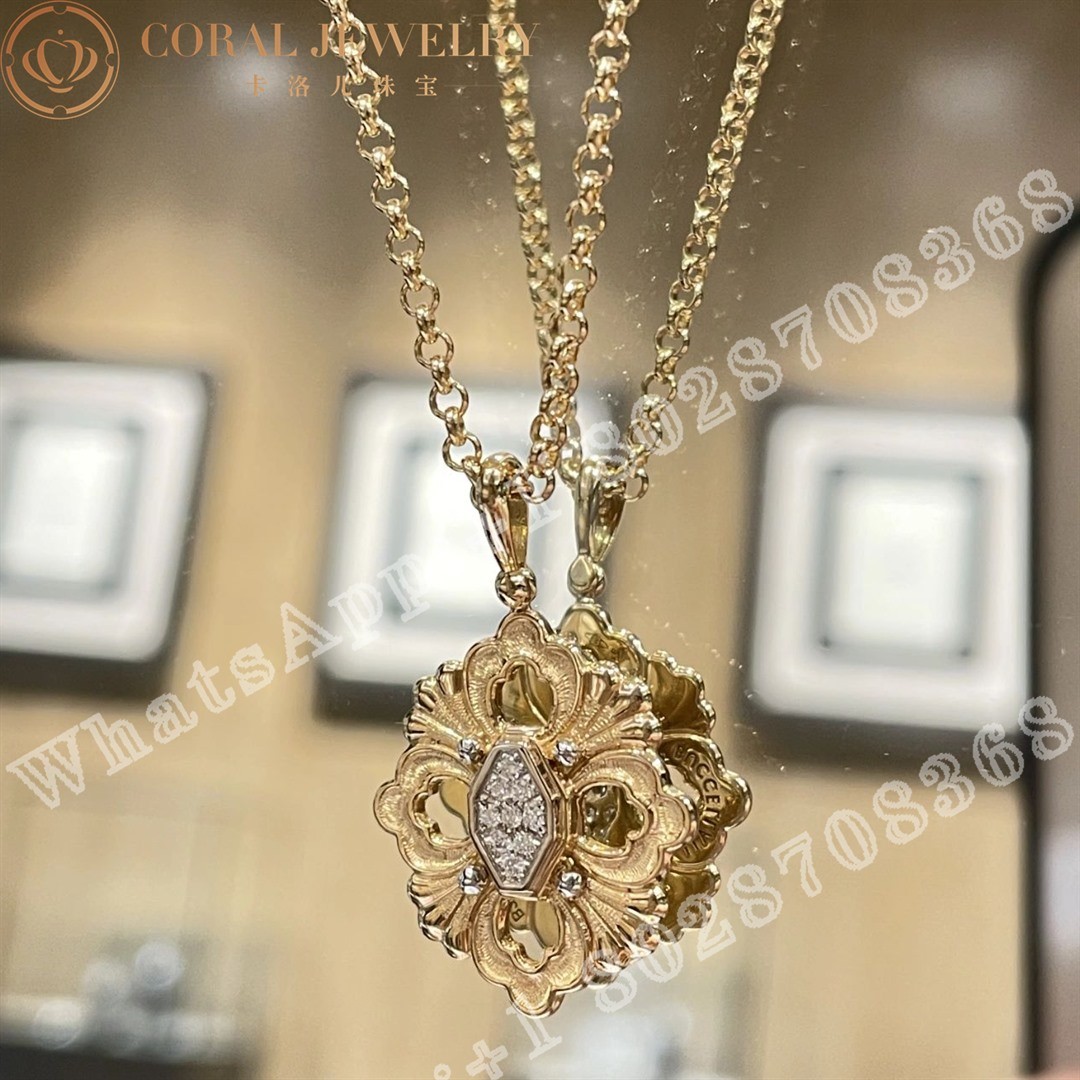 Buccellati Opera Pendant In Yellow And White Gold Set With Diamonds Jaupen009093 Coral (1)