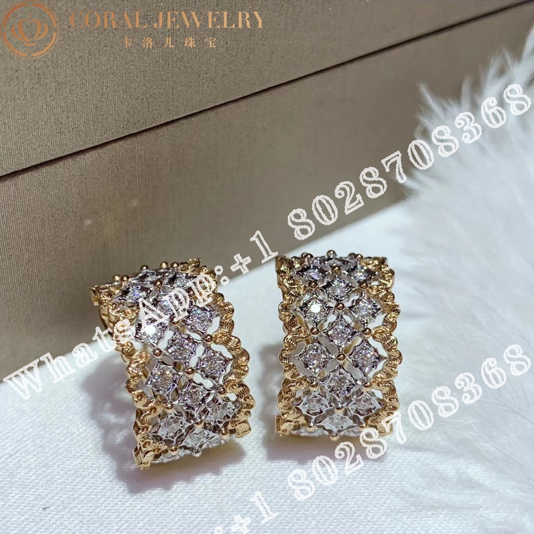 Buccellati Rombi Earrings In White And Yellow Gold Set With Diamonds Jauear005789 Coral (1)