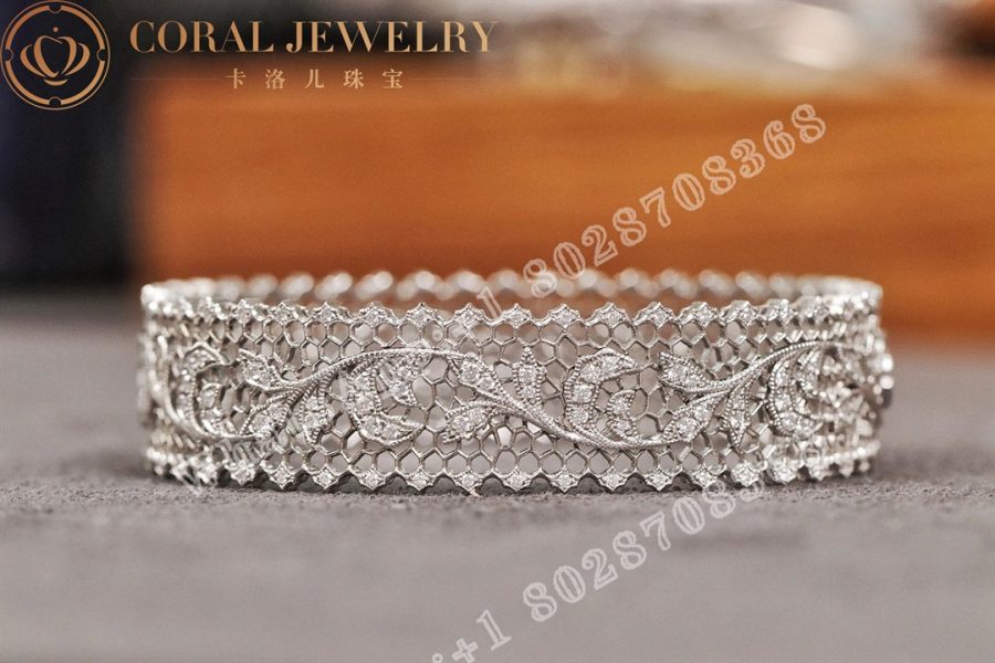 Buccellati Tulle Ornato Bracelet in White Gold Set with Diamonds JAUBRA009145