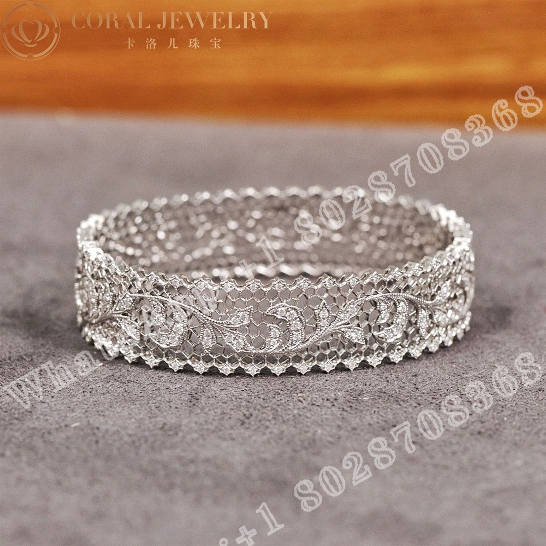 Buccellati Tulle Ornato Bracelet in White Gold Set with Diamonds JAUBRA009145