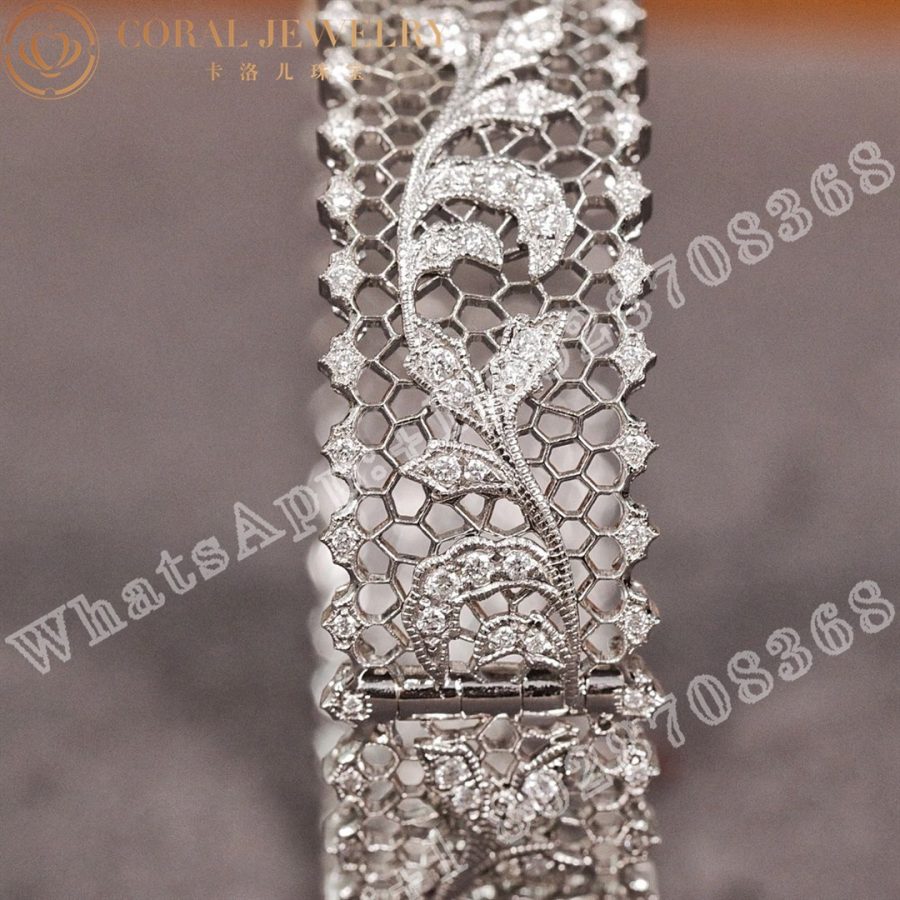 Buccellati Tulle Ornato Bracelet in White Gold Set with Diamonds JAUBRA009145