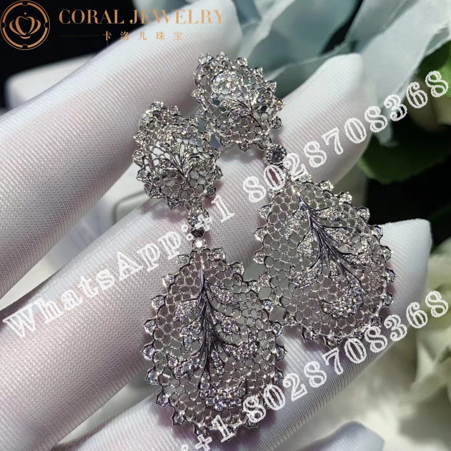 Buccellati Tulle Ornato Earrings in White Gold Set with Diamonds JAUEAR007418