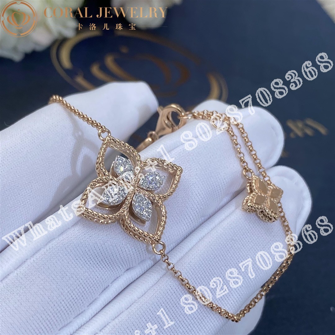 Roberto Coin Princess Flower Bracelet with Diamonds