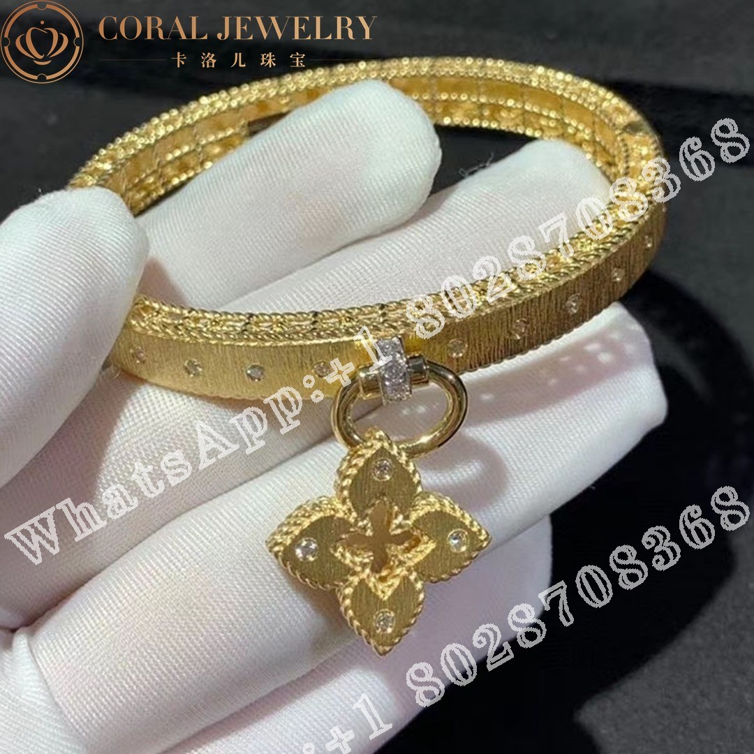 Roberto Coin Venetian Princess Bangle with Diamonds in Yellow gold