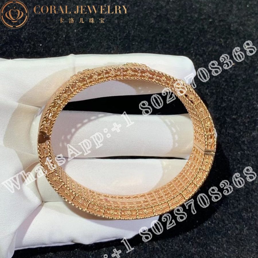 Roberto Coin Venetian Princess Satin Rose Gold Bangle Bracelet with Diamonds