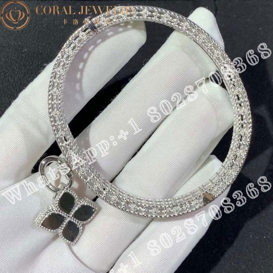 Roberto Coin Venetian Princess White Gold Bangle Bracelet with Diamonds