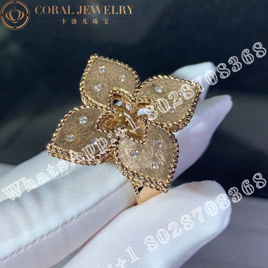 Roberto Coin Venetian Princess Ring Rose Gold & Diamond - 3.5cm