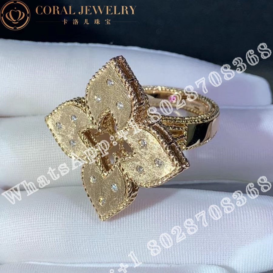 Roberto Coin Venetian Princess Ring Rose Gold & Diamond - 3.5cm